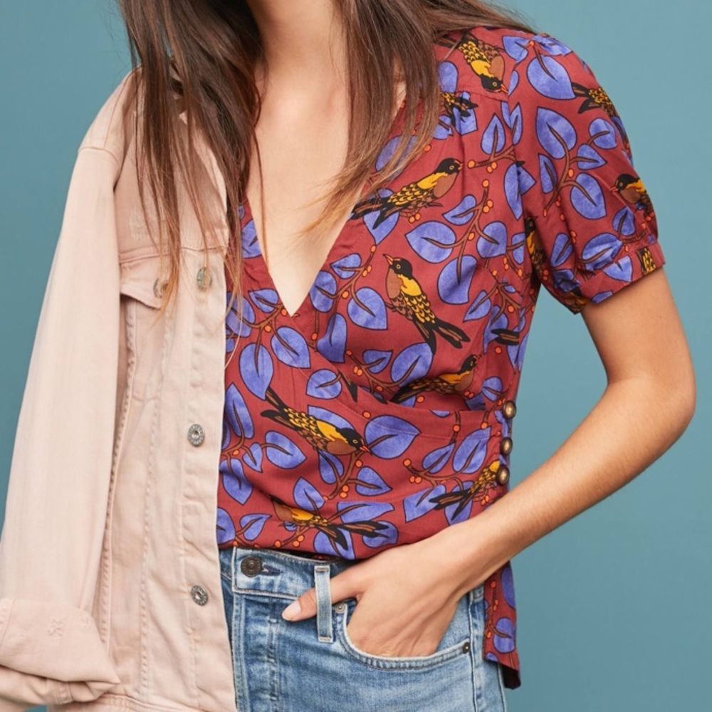 Anthropologie Meadow Rue Eldoret Wrap Top